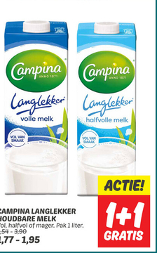 Aanbieding: CAMPINA LANGLEKKER HOUDBARE MELK