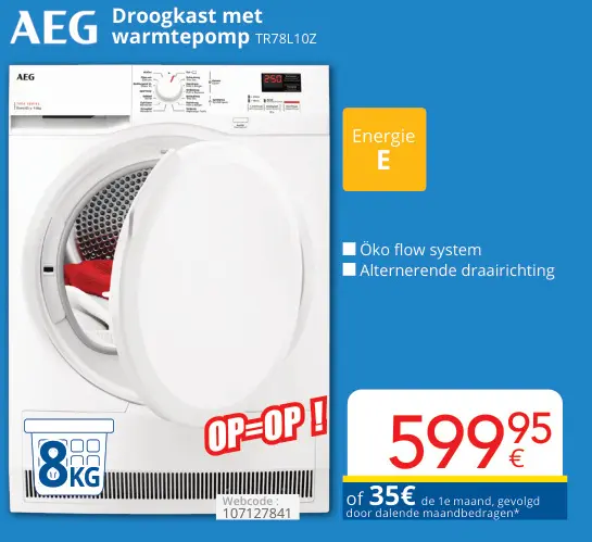 Aanbieding: Droogkast met warmtepomp TR78L10Z
