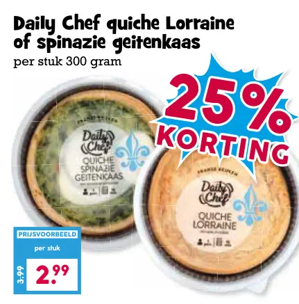 Aanbieding: Quiche Lorraine of spinazie geitenkaas