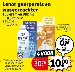 Aanbieding: Lenor geurparels en wasverzachter
