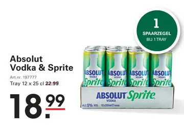 Aanbieding: Absolut Vodka & Sprite