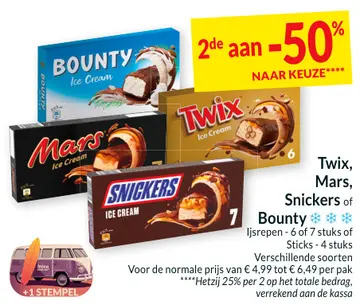 Aanbieding: Twix, Mars, Snickers of Bounty