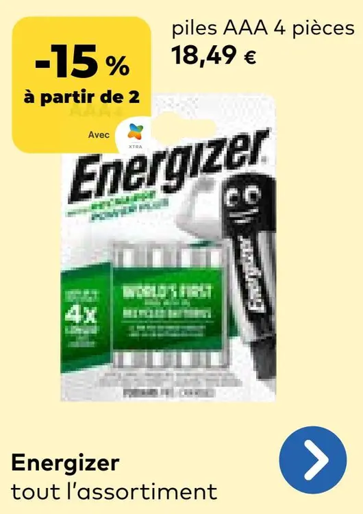 Offre: Energizer tout l'assortiment