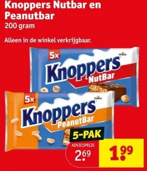 Aanbieding: Knoppers Nutbar en Peanutbar