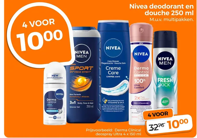 Aanbieding: Deodorant en douche 250 ml
