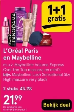 Aanbieding: L'Oréal Paris en Maybelline