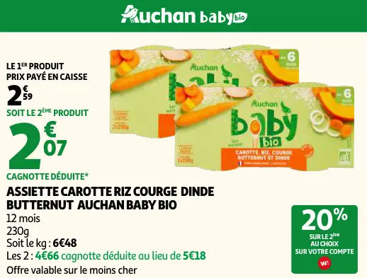Promotie: Assiette carotte riz courge dinde butternut