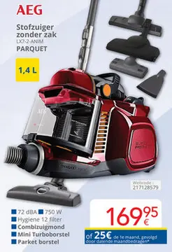 Aanbieding: AEG Stofzuiger zonder zak LX7-2-ANIM PARQUET