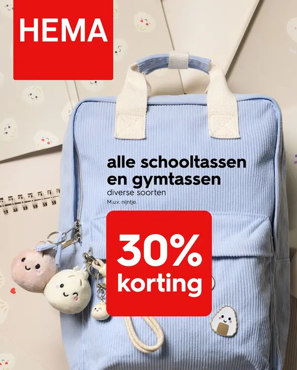 Aanbieding: alle schooltassen en gymtassen