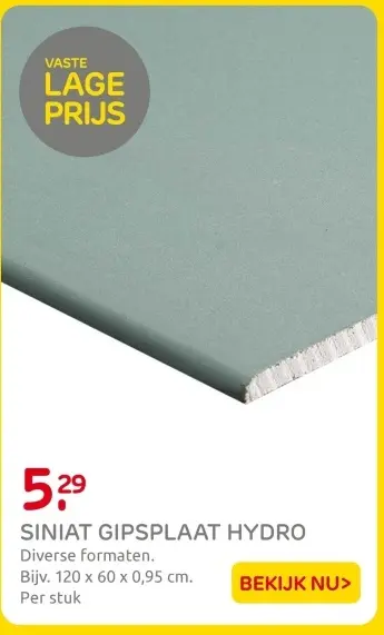 Aanbieding: Siniat gipsplaat hydro