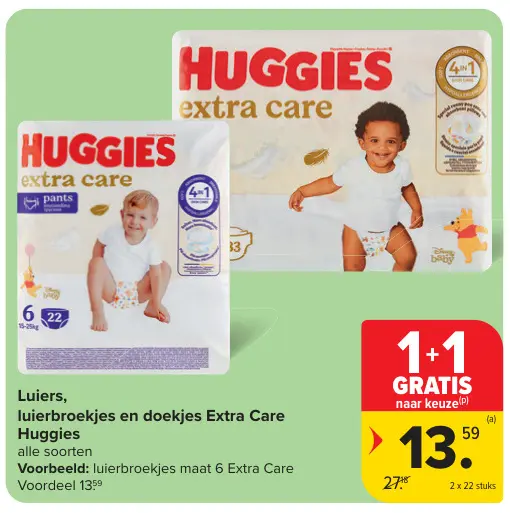 Promotie: Luiers, luierbroekjes en doekjes Extra Care
