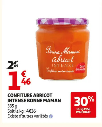 Offre: Confiture abricot intense