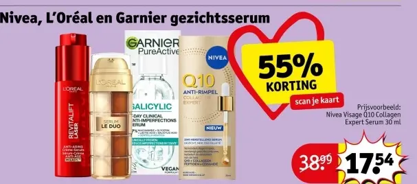 Aanbieding: Nivea, L'Óreal en Garnier gezichtsserum