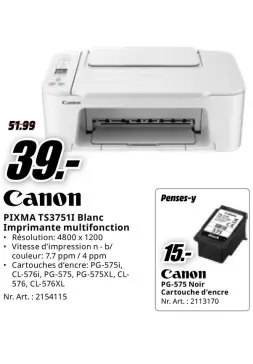 Offre: PIXMA TS37511 Blanc Imprimante multifonction