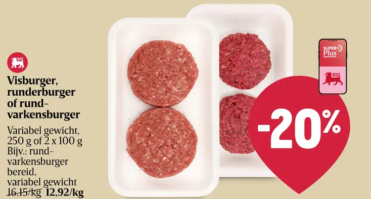 Promotie: Visburger, runderburger of rund-varkensburger