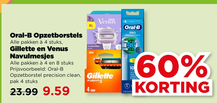 Aanbieding: Oral-B Opzetborstels, Gillette en Venus Navulmesjes