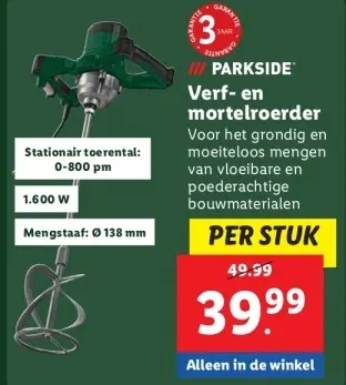 Aanbieding: Verf- en mortelroerder