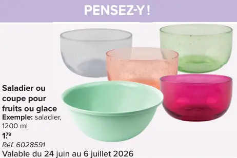 Offre: Saladier ou coupe pour fruits ou glace