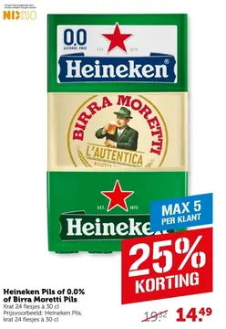 Aanbieding: Heineken Pils of 0.0% of Birra Moretti Pils