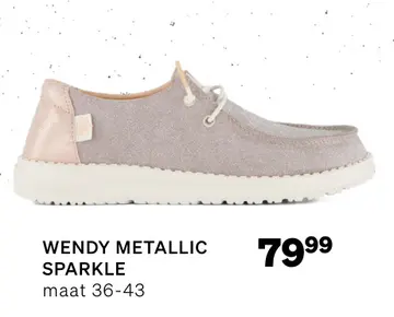 Aanbieding: HEYDUDE Wendy Metallic Sparkle Instappers roze