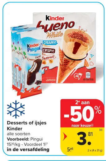 Promotie: Kinder Desserts of ijsjes