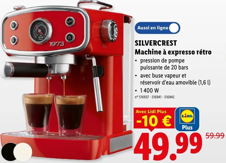 Offre: SILVERCREST Machine à expresso rétro