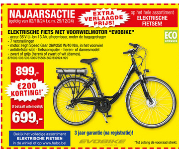 Aanbieding: ELEKTRISCHE FIETS MET VOORWIELMOTOR "EVOBIKE"