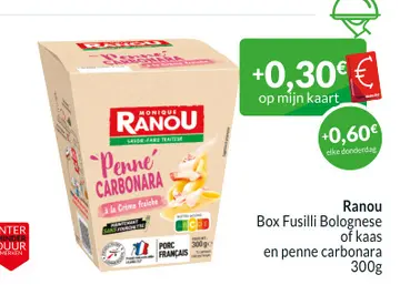 Aanbieding: Box Fusilli Bolognese of kaas en penne carbonara