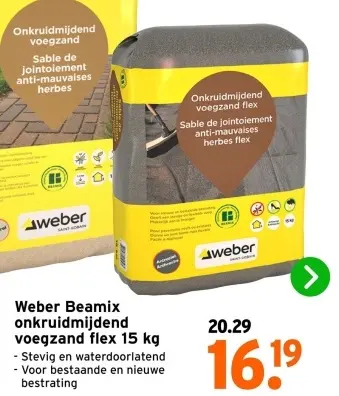 Aanbieding: Beamix onkruidmijdend voegzand flex 15 kg