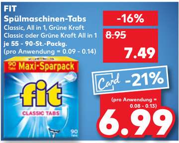 Aanbieding: FIT Spülmaschinen-Tabs