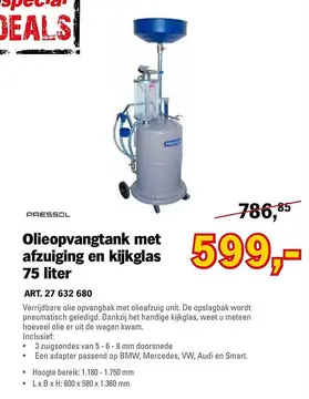 Aanbieding: Olieopvangtank met afzuiging en kijkglas