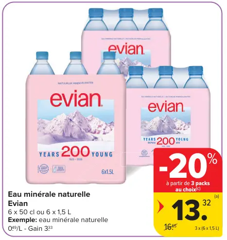 Offre: Eau minérale naturelle