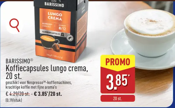 Promotie: Koffiecapsules lungo crema