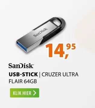 Aanbieding: Usb-stick | cruzer ultra flair