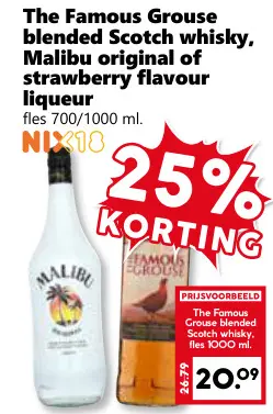Aanbieding: Blended Scotch whisky, original of strawberry flavour liqueur