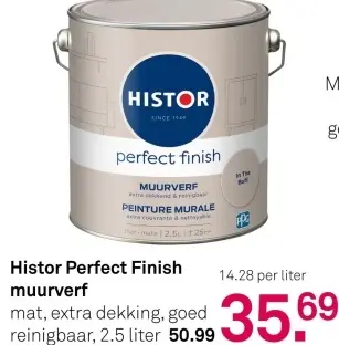 Aanbieding: Histor Perfect Finish muurverf