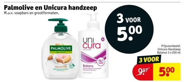 Aanbieding: Palmolive en Unicura handzeep