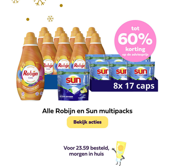 Aanbieding: Robijn Color wasmiddel & Sun vaatwastabletten