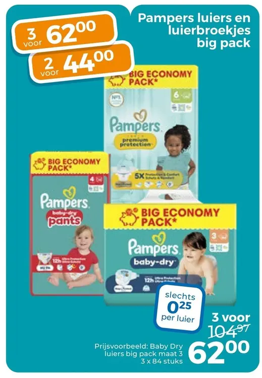 Aanbieding: Luiers en luierbroekjes big pack