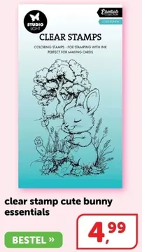 Aanbieding: clear stamp cute bunny essentials