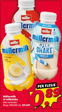 Aanbieding: Müllermilk of milkshake