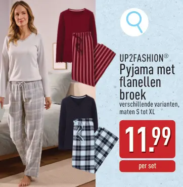 Promotie: Pyjama met flanellen broek