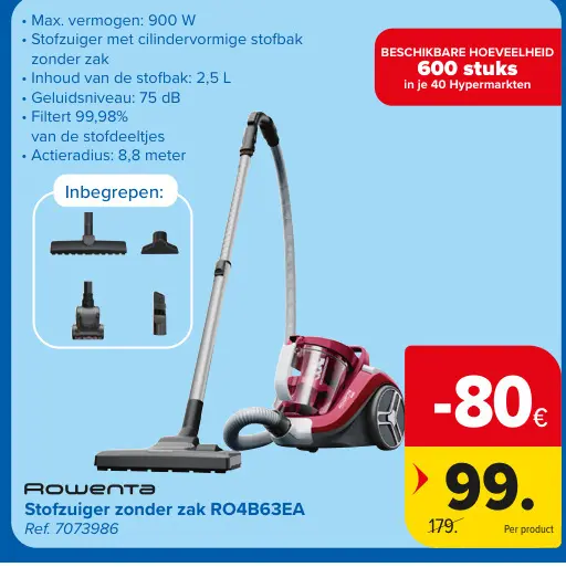 Promotie: Stofzuiger zonder zak RO4B63EA