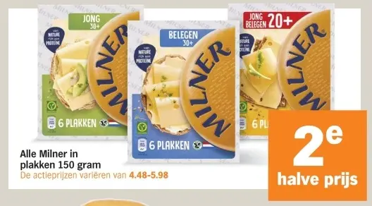 Aanbieding: Alle Milner in plakken 150 gram