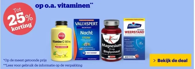 Aanbieding: Korting op o.a. vitaminen
