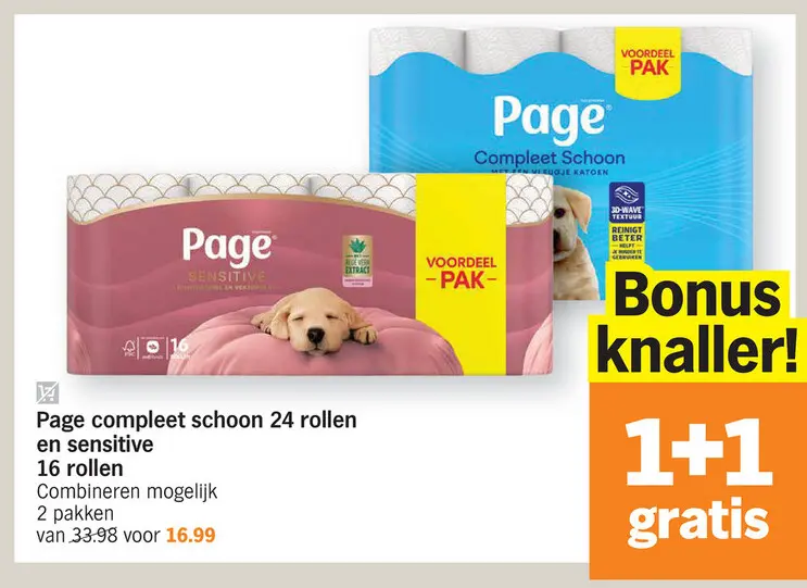 Promotie: Page compleet schoon en sensitive