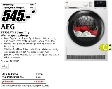 Promotie: TR738AT4B SensiDry Warmtepompdroger