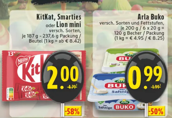 Aanbieding: KitKat, Smarties oder Lion mini