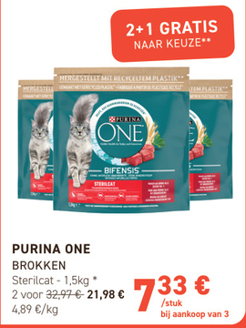 Aanbieding: PURINA ONE BROKKEN Sterilcat