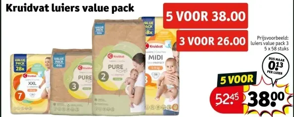 Aanbieding: Kruidvat luiers value pack